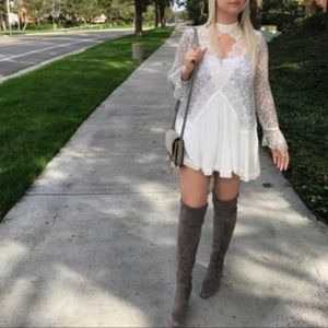 Kaitlyn Pan Gray Over-the-knee OTK Boots